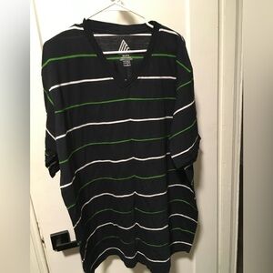 Black Striped V-Neck Shirt